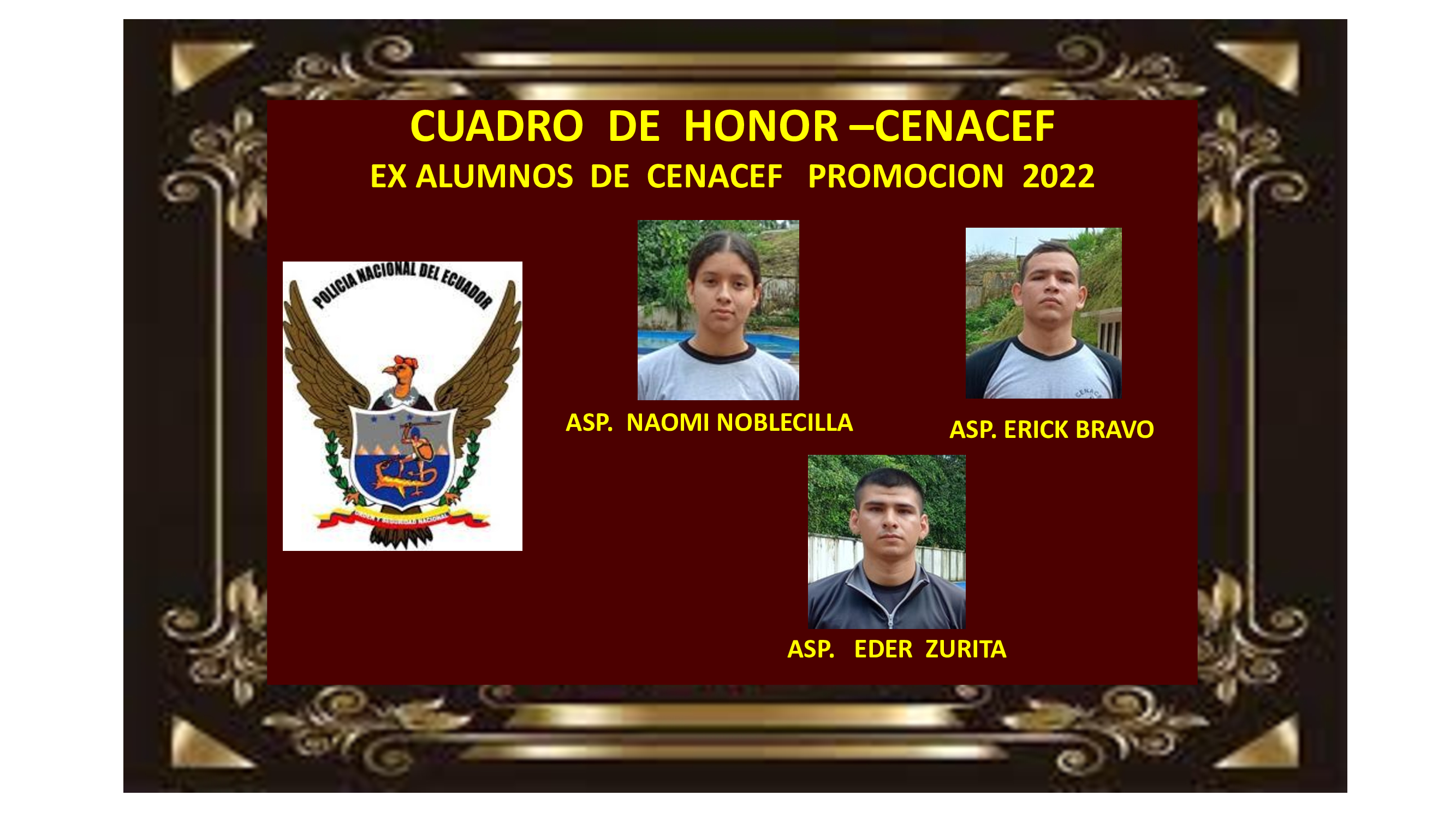 Cuadro de Honor - Policía 2022